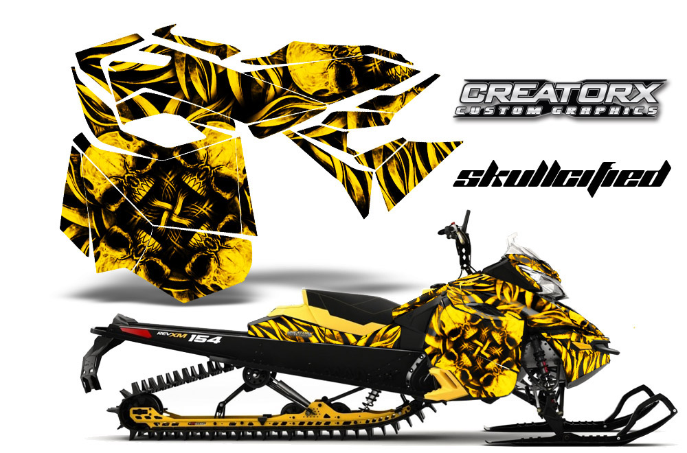 Skidoo Rev XM Graphics Kit Skullcified Yellow